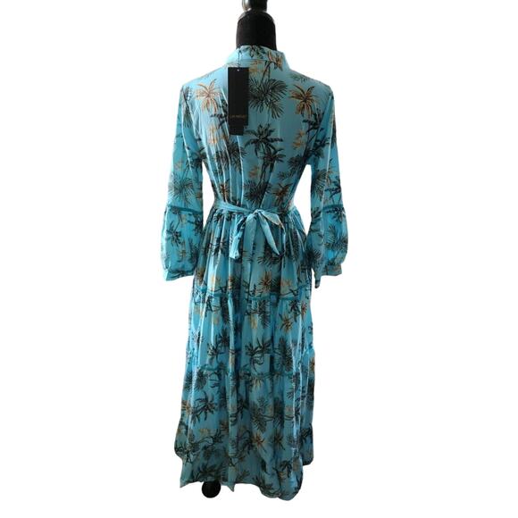 Vacation Style Maxi Dress Boho Chic Embroided Nwt Size L Asia 8 US - Picture 8 of 9